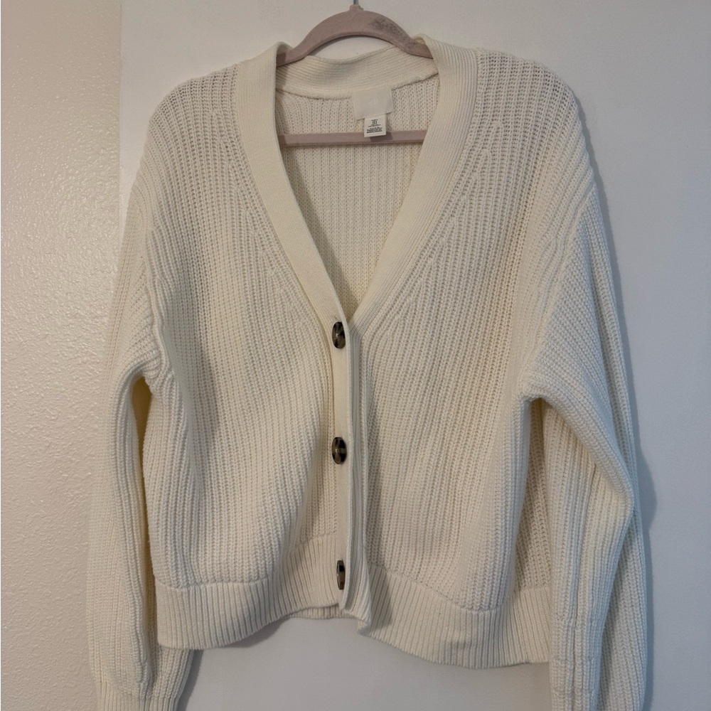 Women's Cream Cardigan Sweater
